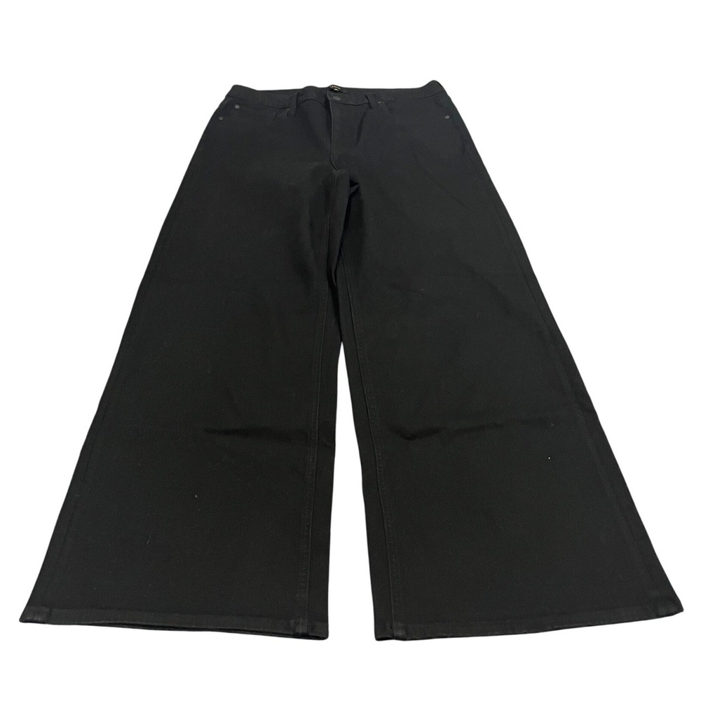 Quince Stretch High Rise Wide Leg Jeans Women 32 Black Solid CZRY001
